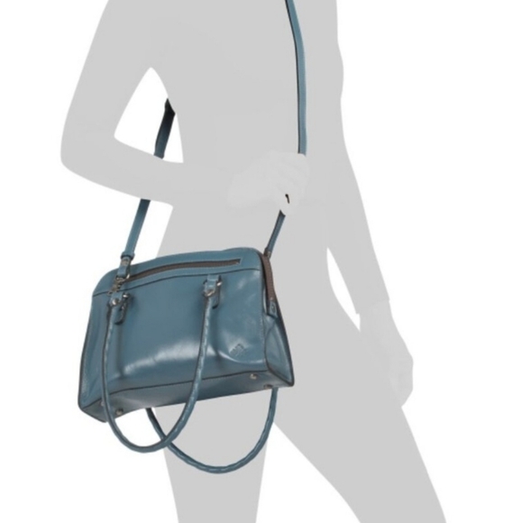 Patricia Nash Calvi Safflower Blue Leather Handbag With Crossbody Strap - Picture 5 of 5